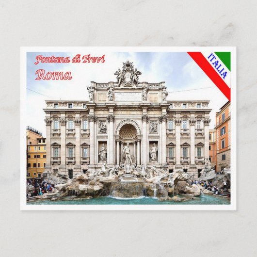 Italië - Lazio - Rome - Bountain Trevi Briefkaart (Voorkant)