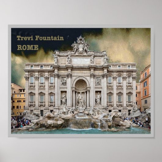 Italië - Lazio - Rome - Bountain Trevi Poster (Voorkant)