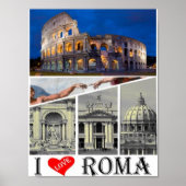 Italië - Lazio - Rome - I Love - Poster (Voorkant)