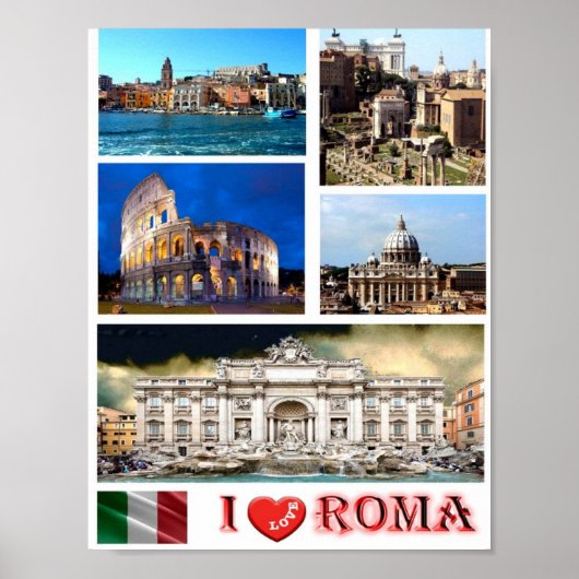 Italië - Lazio - Rome - I Love - Poster (Voorkant)