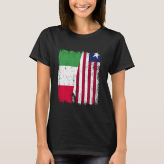 Italië Liberia Half Vlag Italiaans Liberische Jers T-shirt