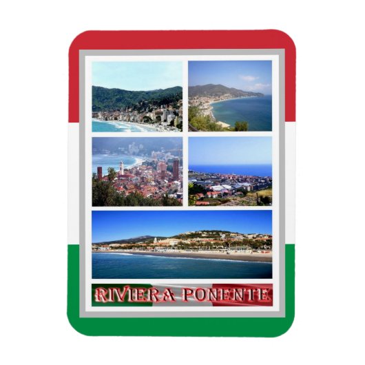 Italië - Liguria - Riviera Ponente - Mosaic - Magn Magneet (Verticaal)