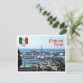 Italië - Ligurië - Genua - Harbour - Briefkaart (Staand voorkant)