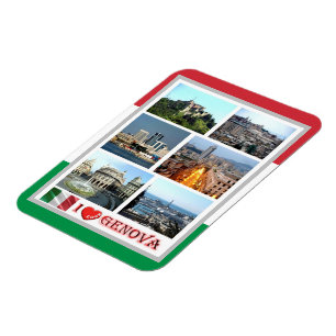 Italië - Ligurië - Genua - I Love - Magnet Magneet