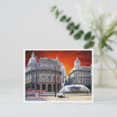 Italië - Ligurië - Genua - Piazza Ferrari - Briefkaart (Staand voorkant)