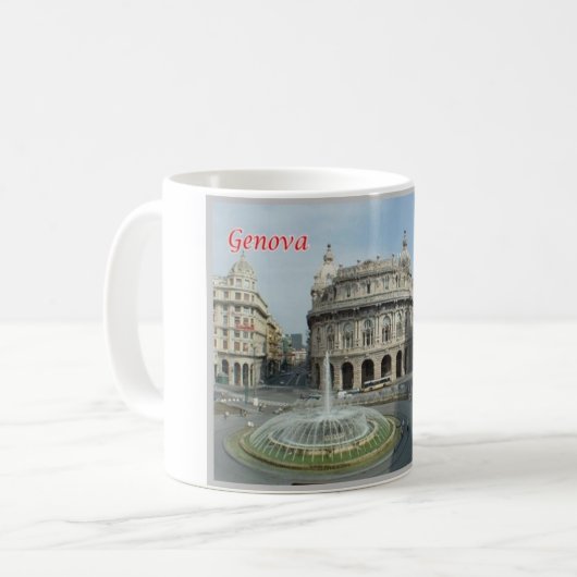 Italië - Ligurië - Genua - Piazza Ferrari - Koffiemok (Voorkant links)