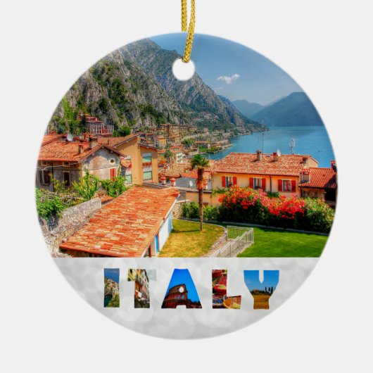 Italië Limone Sur Garda Kerstmis Keramisch Ornament (Voorkant)
