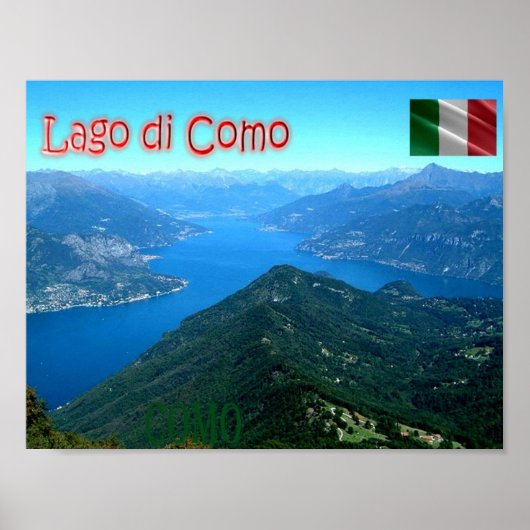 Italië - Lombardije - Como - Uitzicht van het Como Poster (Voorkant)