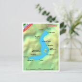 Italië - Lombardije - meer van Iseo - Kaart - (Staand voorkant)