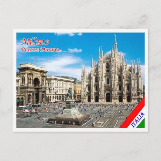 Italië - Lombardije - Milaan - Duomo - plein - Briefkaart (Voorkant)