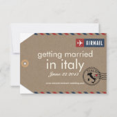 Italië Luchtpost Bagagelabel Save the Date (Achterkant)