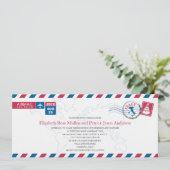 ITALIË Luchtpost bruiloft uitnodiging (Staand voorkant)