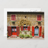 Italië, Lucignano, Red Shutters en Harvest Briefkaart (Voorkant / Achterkant)
