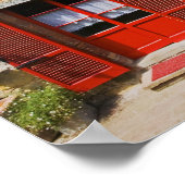 Italië, Lucignano, Red Shutters en Harvest Poster (Hoek)