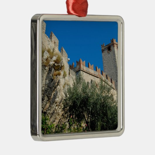 Italië, Malcesine, Gardenmeer, Castle Scaligero Metalen Ornament (Rechts)