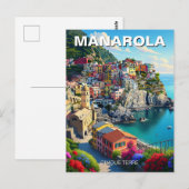Italië Manarola Cinqua Terra Briefkaart (Voorkant / Achterkant)