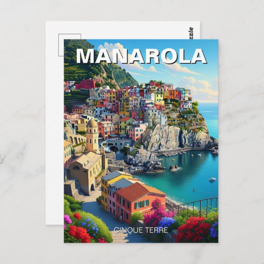 Italië Manarola Cinqua Terra Briefkaart (Voorkant / Achterkant)