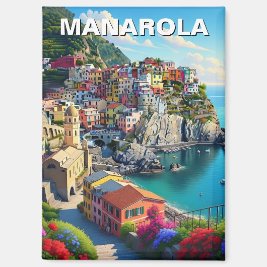 Italië Manarola Cinqua Terra Magneet (Voorkant)