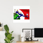 Italië Mannen Athlete football Italia vlag ventila Poster (Thuiskantoor)