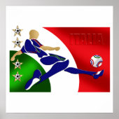 Italië Mannen Athlete football Italia vlag ventila Poster (Voorkant)