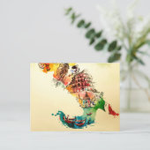  Italië Map City Travel Love Waterverf Briefkaart (Staand voorkant)