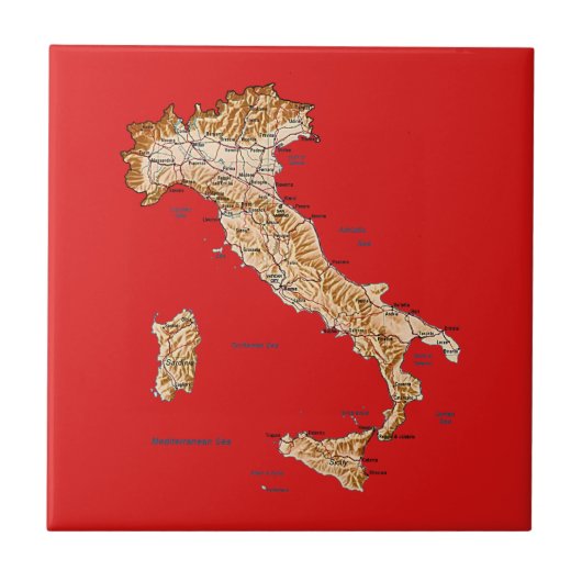 Italië - Map Tile Tegeltje (Voorkant)