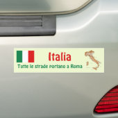 Italië Markering + Kaart Bumpersticker (Op auto)