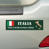 Italië Markering + Kaart Bumpersticker (Op auto)