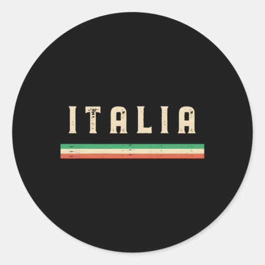 Italië met Italiaanse vlag Ronde Sticker (Voorkant)