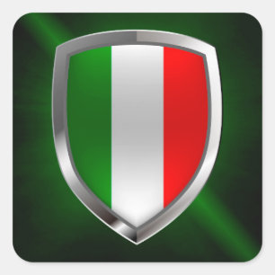 Italië Metallic Emblem Vierkante Sticker