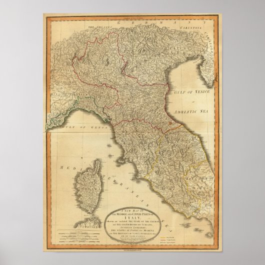 Italië midden, boven poster (Voorkant)