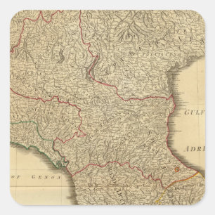 Italië midden, boven vierkante sticker