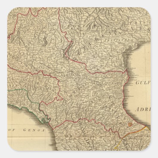 Italië midden, boven vierkante sticker (Voorkant)