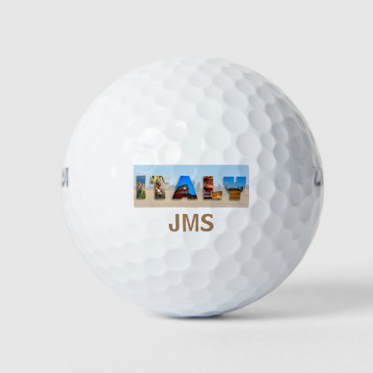 Italië Monogram Initialen Naam Italiaanse reisfoto Golfballen (Voorkant)