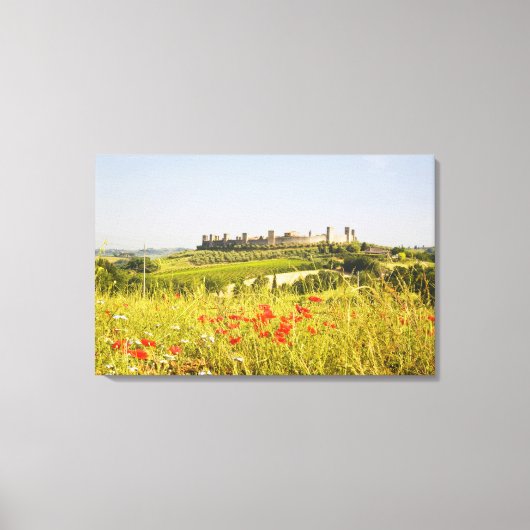 Italië, Monteriggioni, Gezichtsveld van Canvas Afdruk (Voorkant)