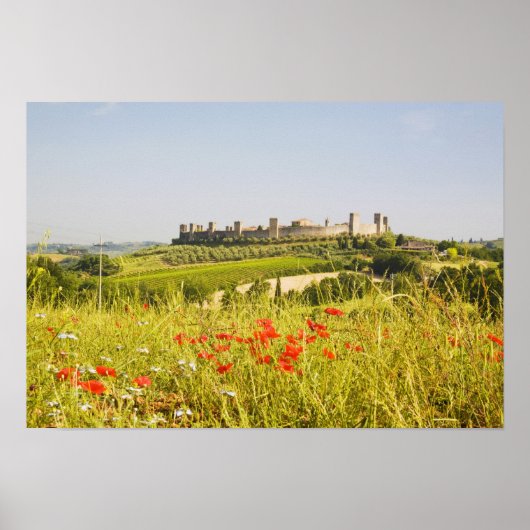 Italië, Monteriggioni, Uitzicht van het Gebied Poster (Voorkant)