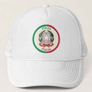 Italië Nationaal Embleem Cirkel Vorm Trucker Pet