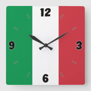 Italië Nationale vlag Patriottisch Vierkante Klok