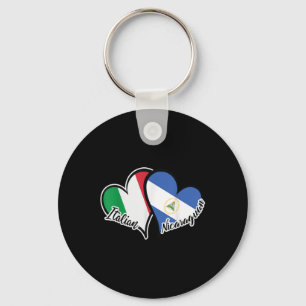 Italië Nicaragua Vlag Hart Half Italiaans Half Nic Sleutelhanger