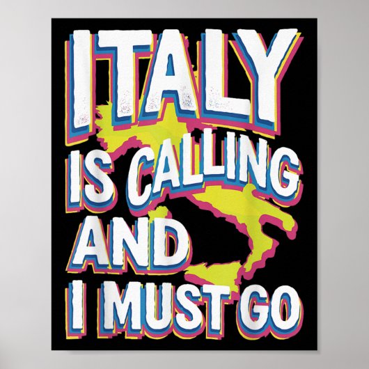 Italië noemt reizen kunst poster (Voorkant)