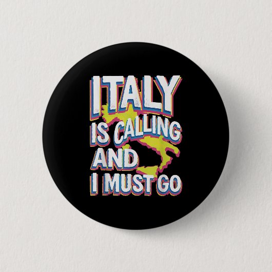 Italië noemt reizen kunst ronde button 5,7 cm (Voorkant)