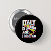 Italië noemt reizen kunst ronde button 5,7 cm (Voorkant /achterkant)