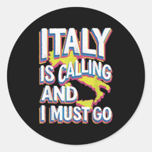 Italië noemt reizen kunst ronde sticker