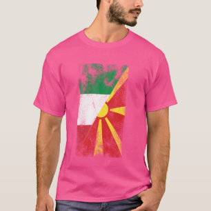 Italië Noord-Macedonië Vlaggen - Italiaans Macedon T-shirt