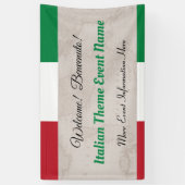 Italië of Italiaans themaevenement Welkom Spandoek (Verticaal)