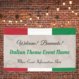 Italië of Italiaans themaevenement Welkom Spandoek