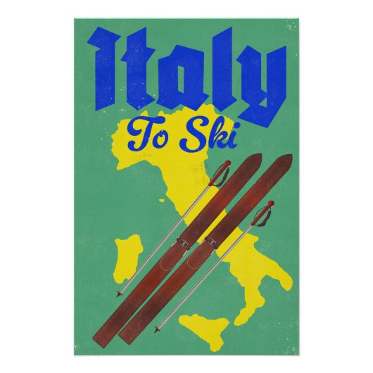 Italië om te skiën perfect poster (Voorkant)