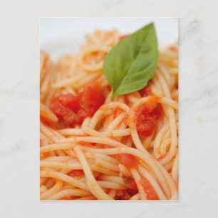 Italië, Orta, Meer van Orta, spaghetti met tomaat Briefkaart