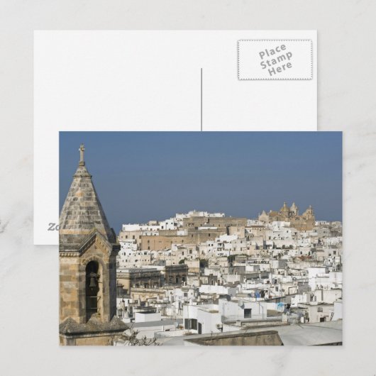 Italië, Ostuni, sluit uitzicht oude stad af Briefkaart (Voorkant / Achterkant)