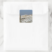 Italië, Ostuni, sluit uitzicht oude stad af Vierkante Sticker (Tas)